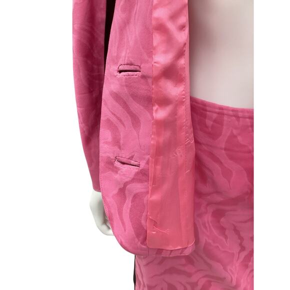 VTG Rickie Freeman For Teri Jon Suit Set Women’s SZ 14 Blazer+Skirt Pink & Black - Picture 6 of 8